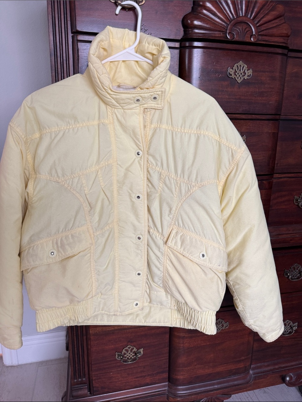Women's Light Yellow Puffer Jacket